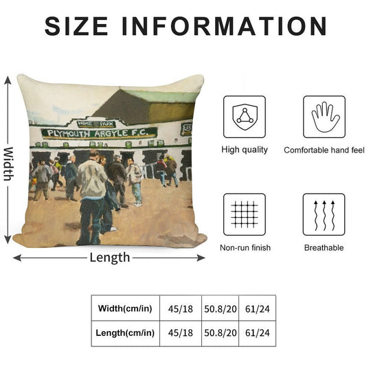 Plymouth Argyle Soft Hidden Zipper Throw Pillow