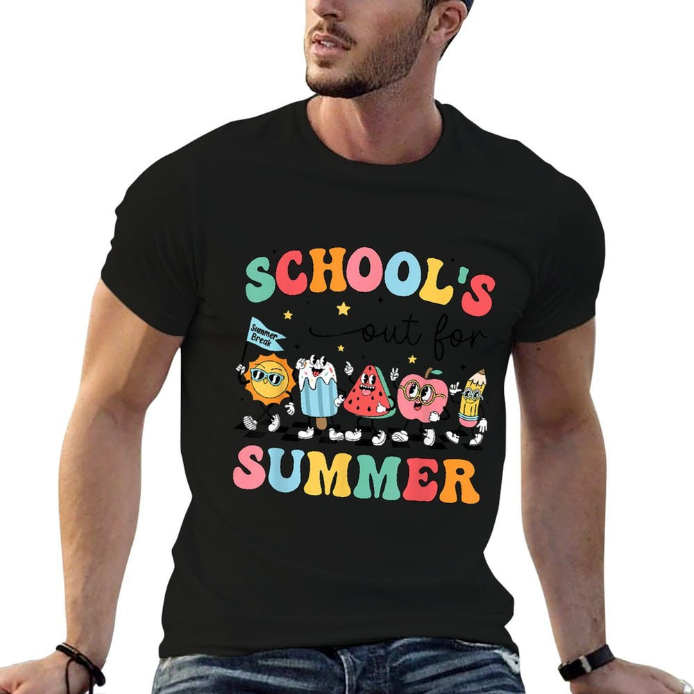 Retro Schools Out For Summer Last Day Of School Teacher Kids  Durable T-Shirt