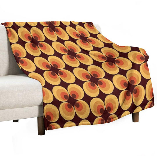 Retro Orange Anti-pilling Throw Blanket
