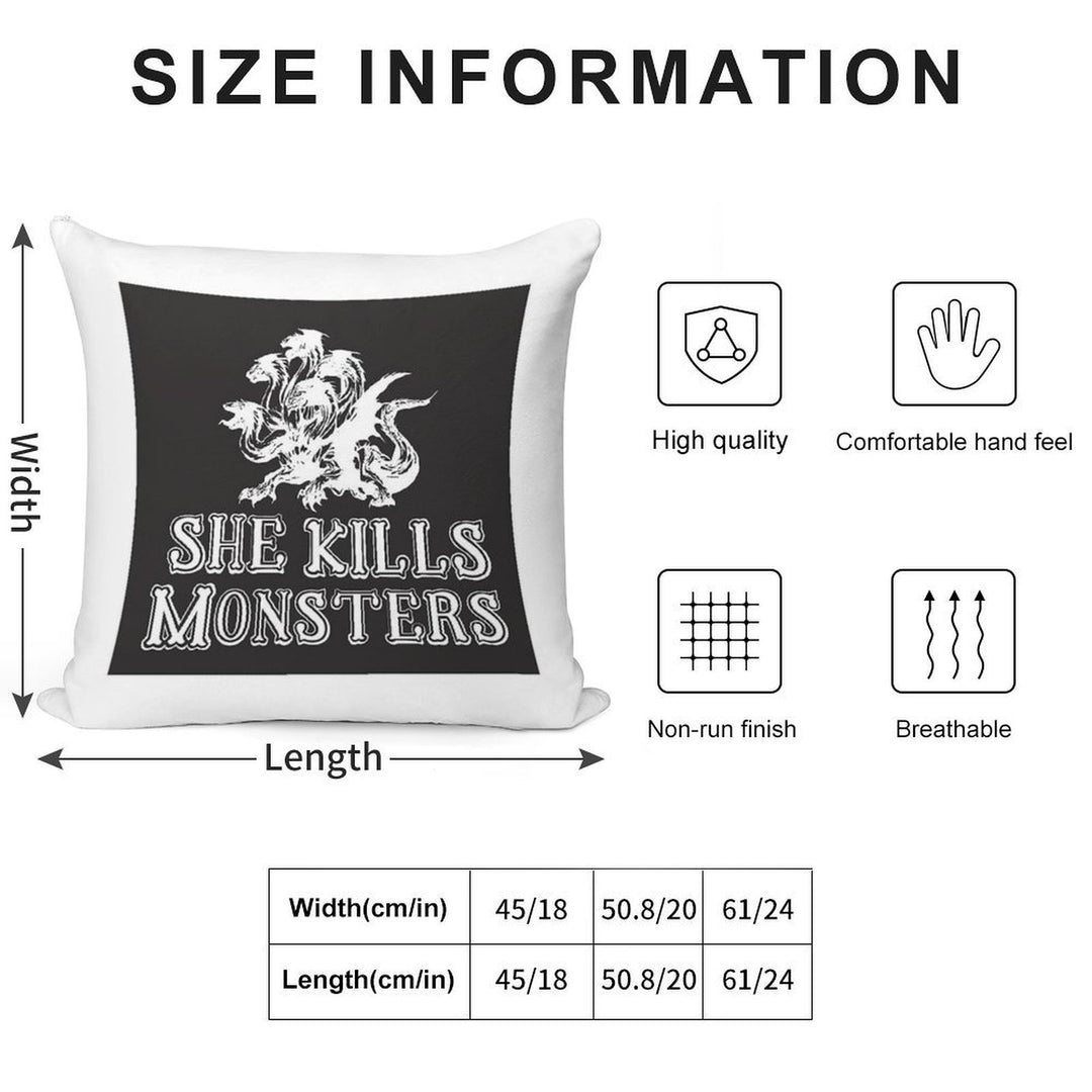 She Kills Monsters Soft Washable Throw Pillow