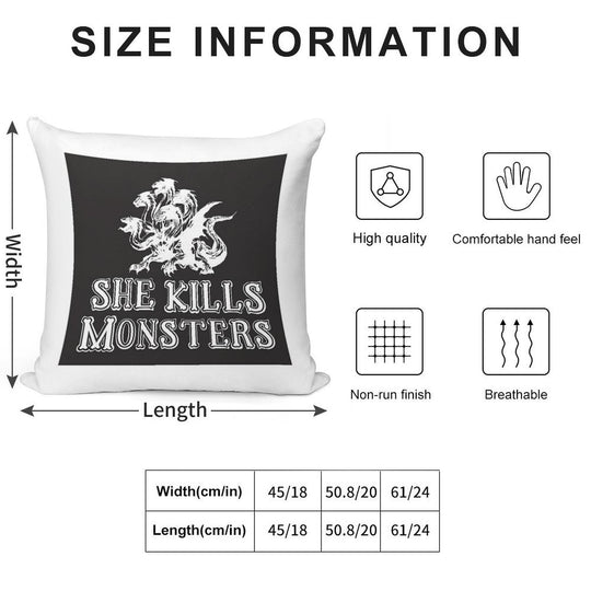 She Kills Monsters Soft Washable Throw Pillow