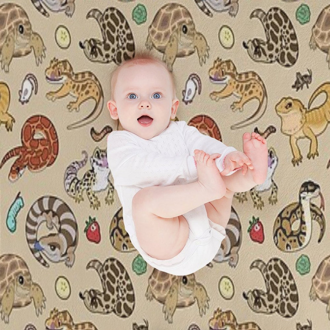 Reptile Pets Pattern - Sand Versatility Throw Blanket