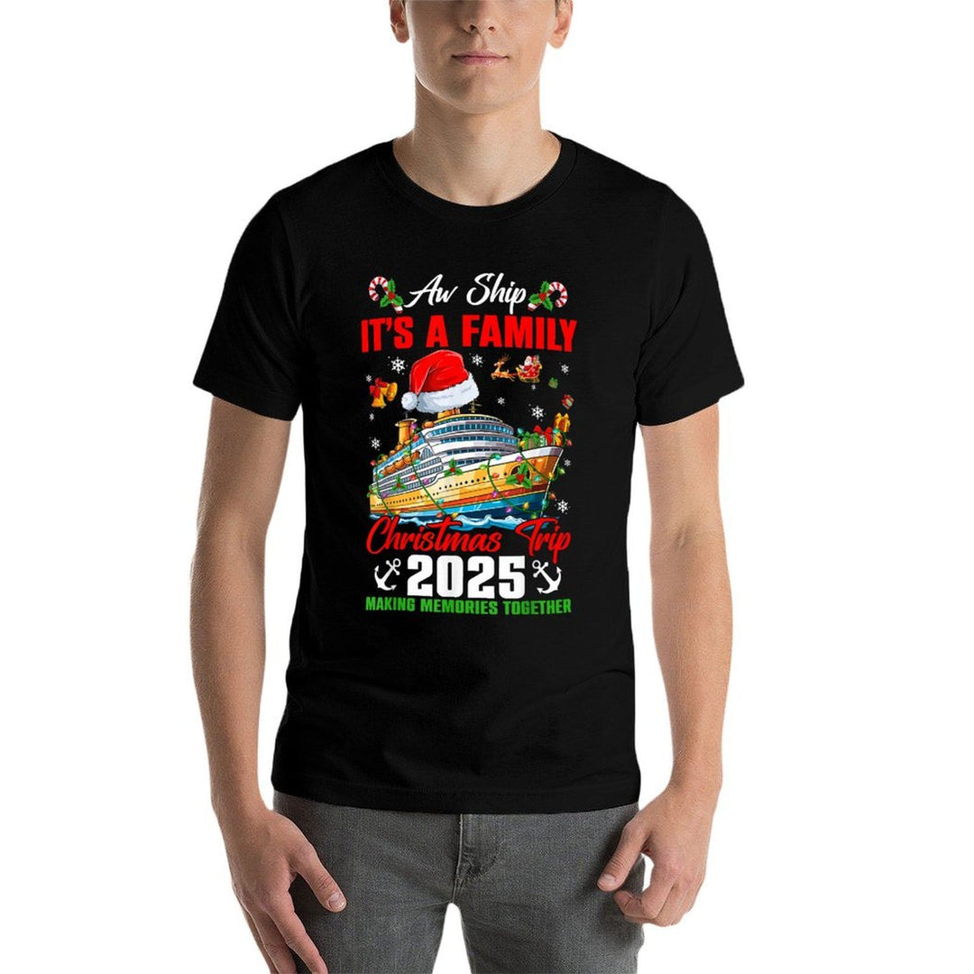 Aw Ship Its Family Christmas Trip 2025 Family Matching Xmas  Relaxed-fit T-Shirt