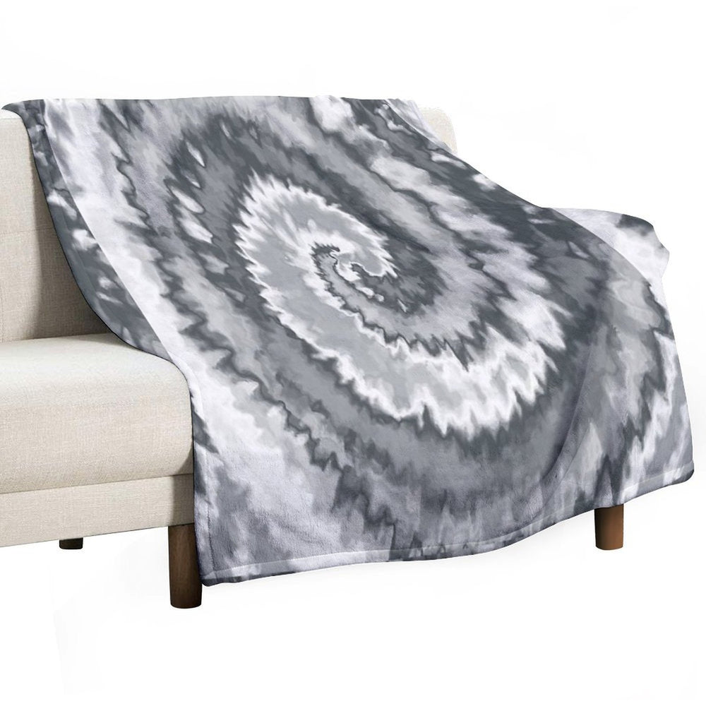 Colorful Swirl in Grey & White Shade Pattern 117 Machine-washable Throw Blanket