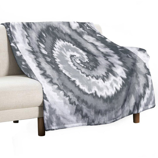 Colorful Swirl in Grey & White Shade Pattern 117 Machine-washable Throw Blanket