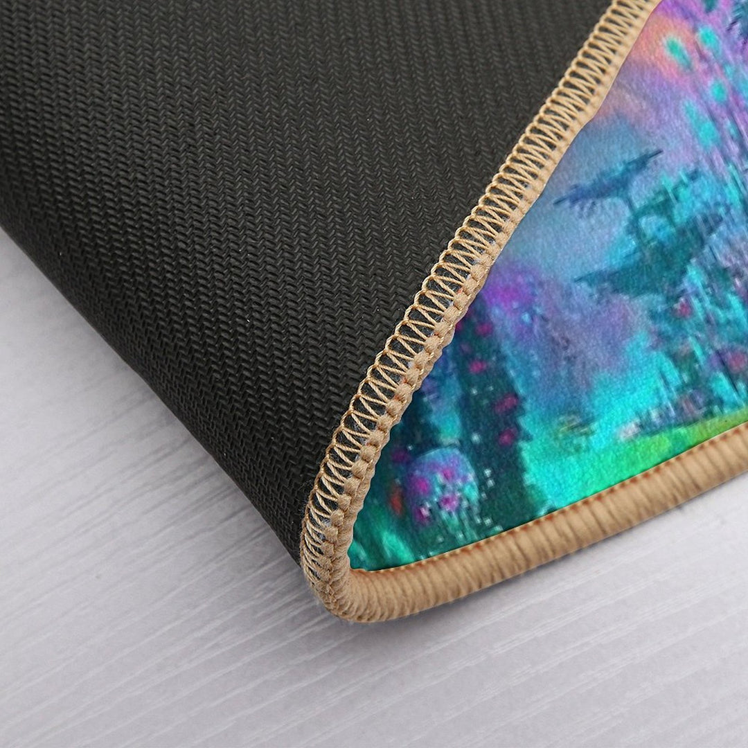 Psychedelic Space House Lost in Time  Easy Maintenance Bath Mat