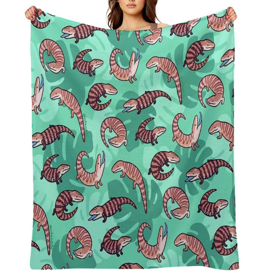 Blue Tongue Skink Travel-friendly Throw Blanket