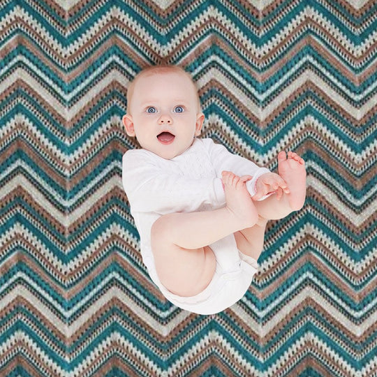 Western Style Crochet Zigzag Shrink-resistant Throw Blanket