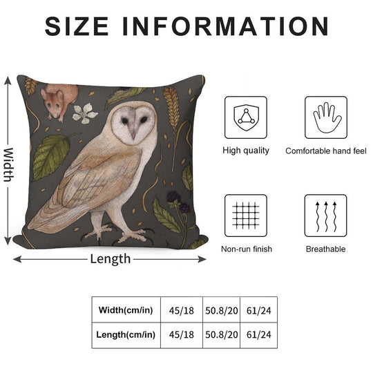 Barn Owl Soft Anti-Pilling Throw Pillow