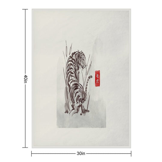 The Old Age Japanese Tiger Gift-ready Throw Blanket