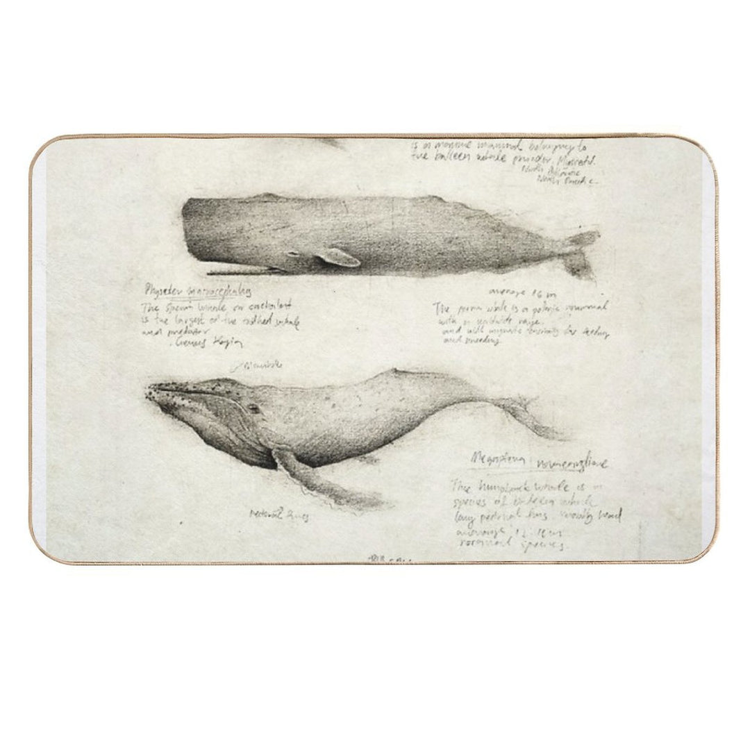 Whales  Fade-Resistant Bath Mat