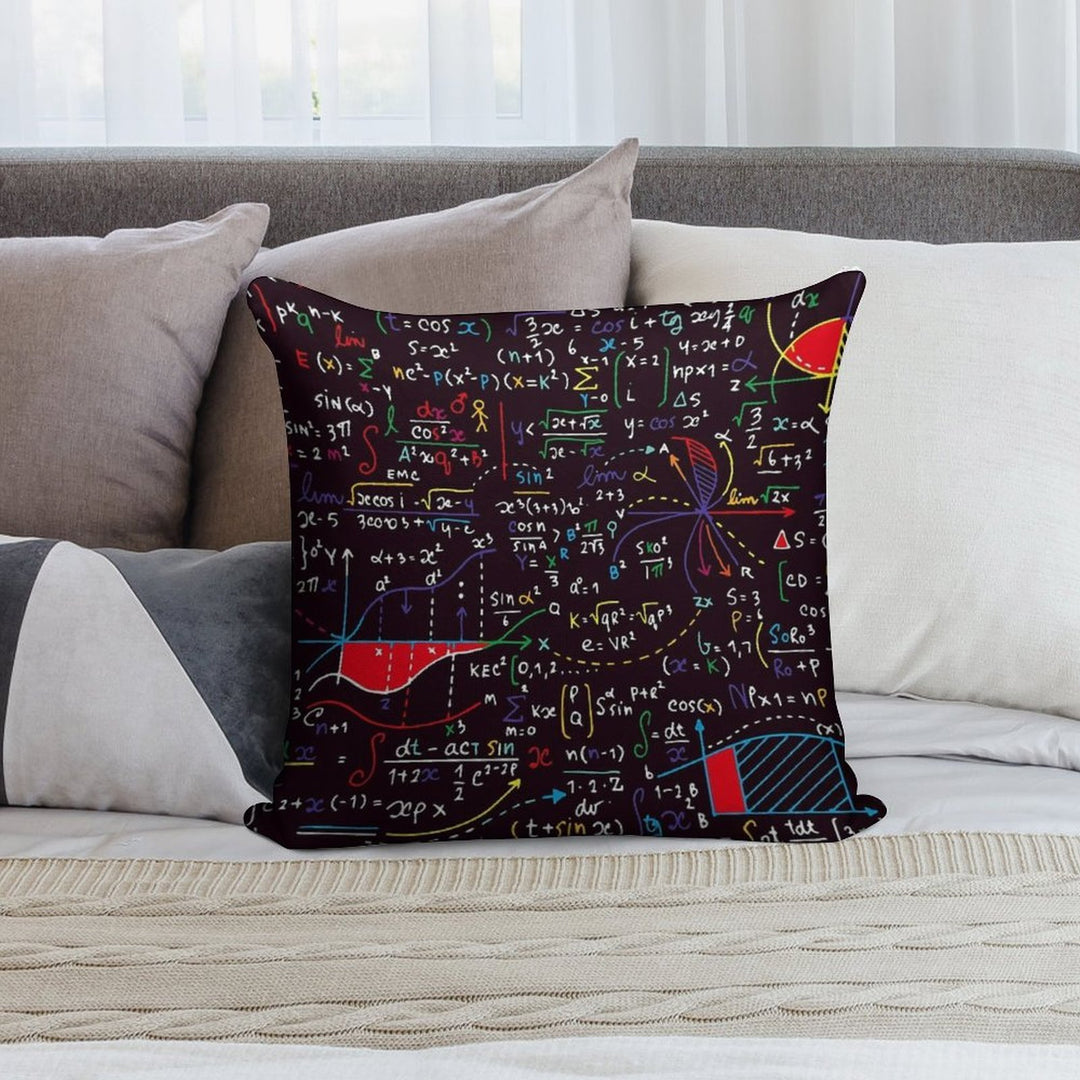 Colorful Math Design Soft Gift Ready Throw Pillow