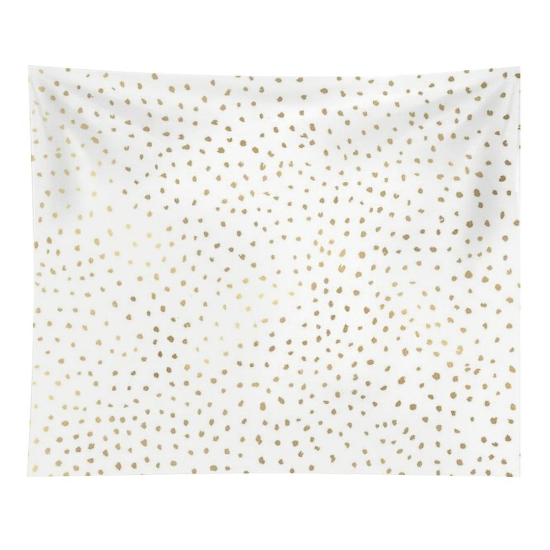 Dotted Gold And White Tapestry