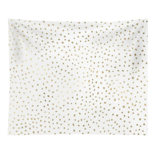 Dotted Gold And White Tapestry