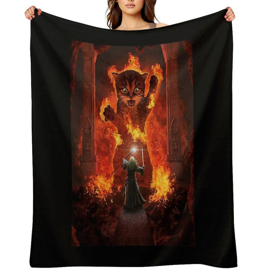 Balrog Cat Shirt TShir Sustainable Throw Blanket