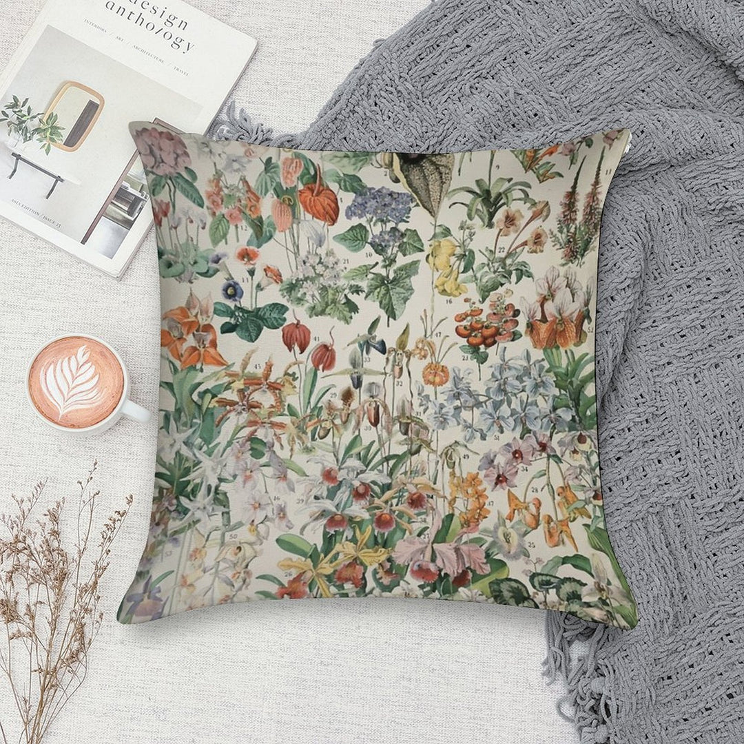 Adolphe Millot Fleurs D Soft Short Plush Fabric Throw Pillow