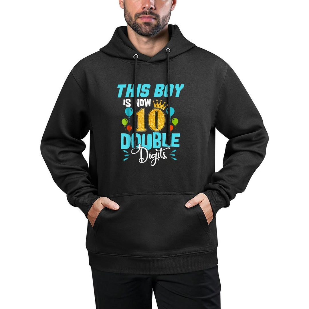 Its My 10th Birthday Double Digits 10 Years Old Boys Medium-Weight Fabric Hoodie