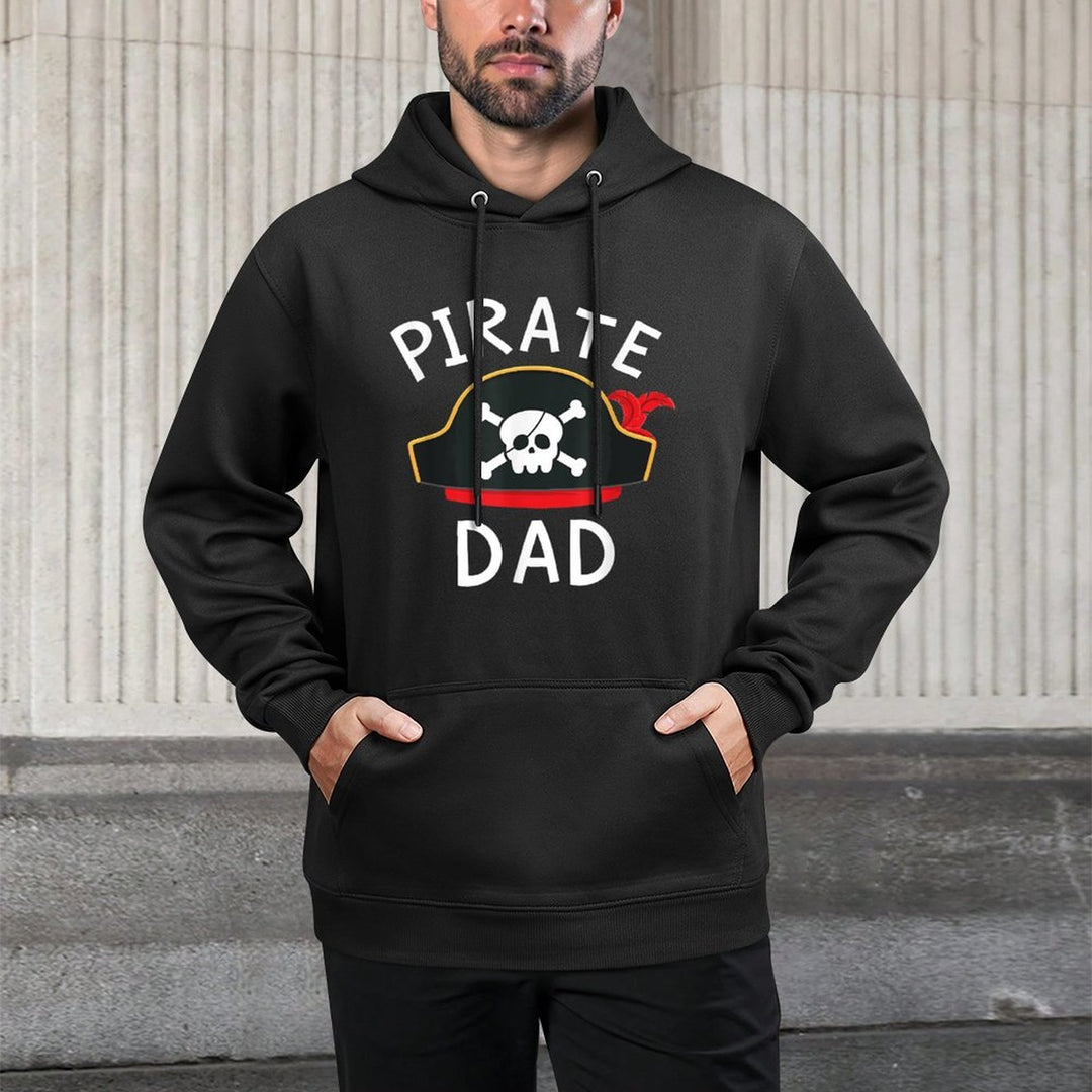 Pirate Dad Pirate Birthday Party Dad Family Group Matching Medium-Weight Fabric Hoodie
