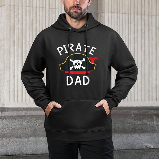 Pirate Dad Pirate Birthday Party Dad Family Group Matching Medium-Weight Fabric Hoodie