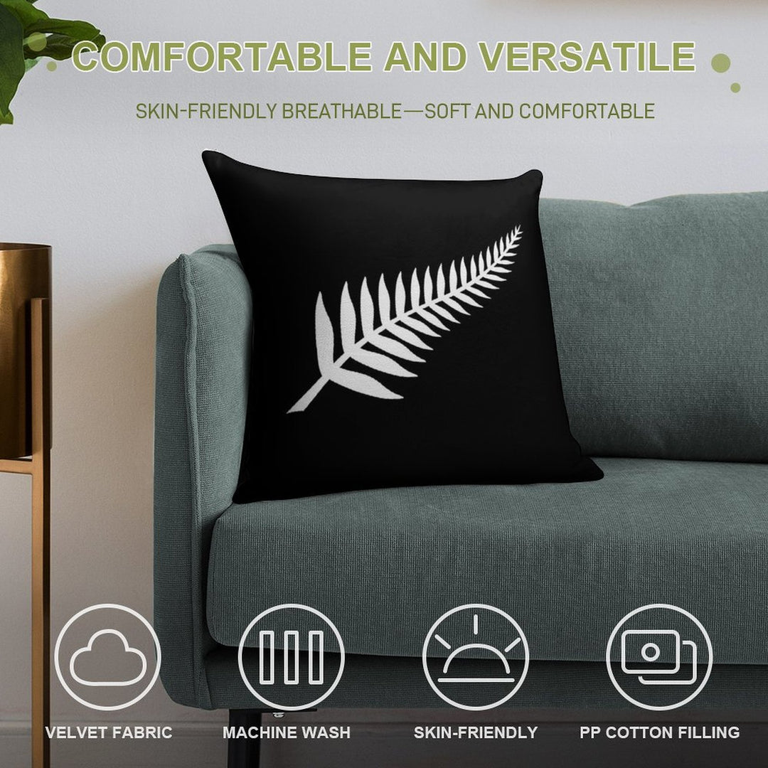 Silver Fern Design Soft High-Density Material Throw Pillow