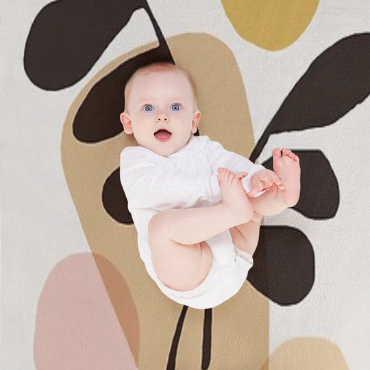 Abstraction_Bohemian_PLANTS_SUN_ART Wrinkle-free Throw Blanket