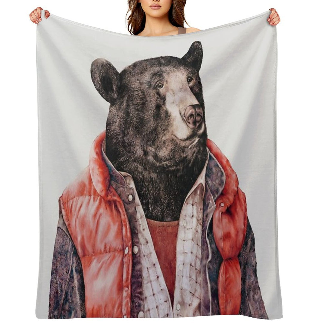 Black Bear All-season Throw Blanket
