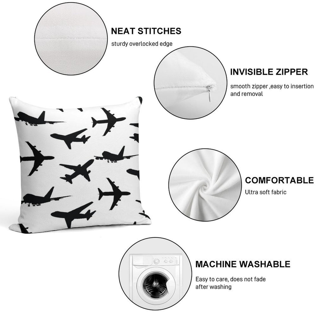 Pack of Aviation Plane Soft Easy Maintenance Throw Pillow