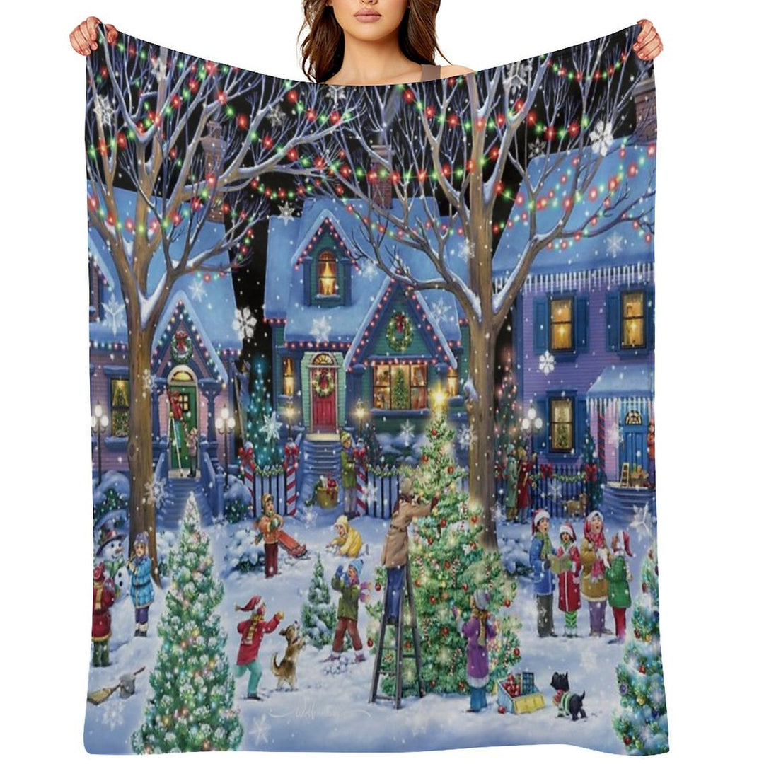 Decorating for Christmas All-season Throw Blanket