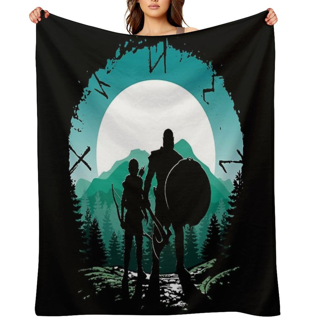 Kratos And Son Velvety-soft Throw Blanket