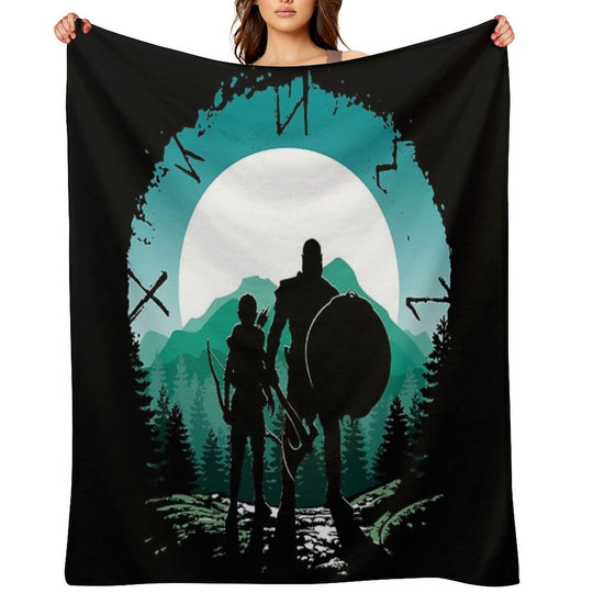 Kratos And Son Velvety-soft Throw Blanket