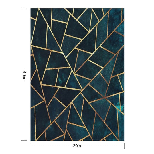 Deep Teal Geometric Machine-washable Throw Blanket