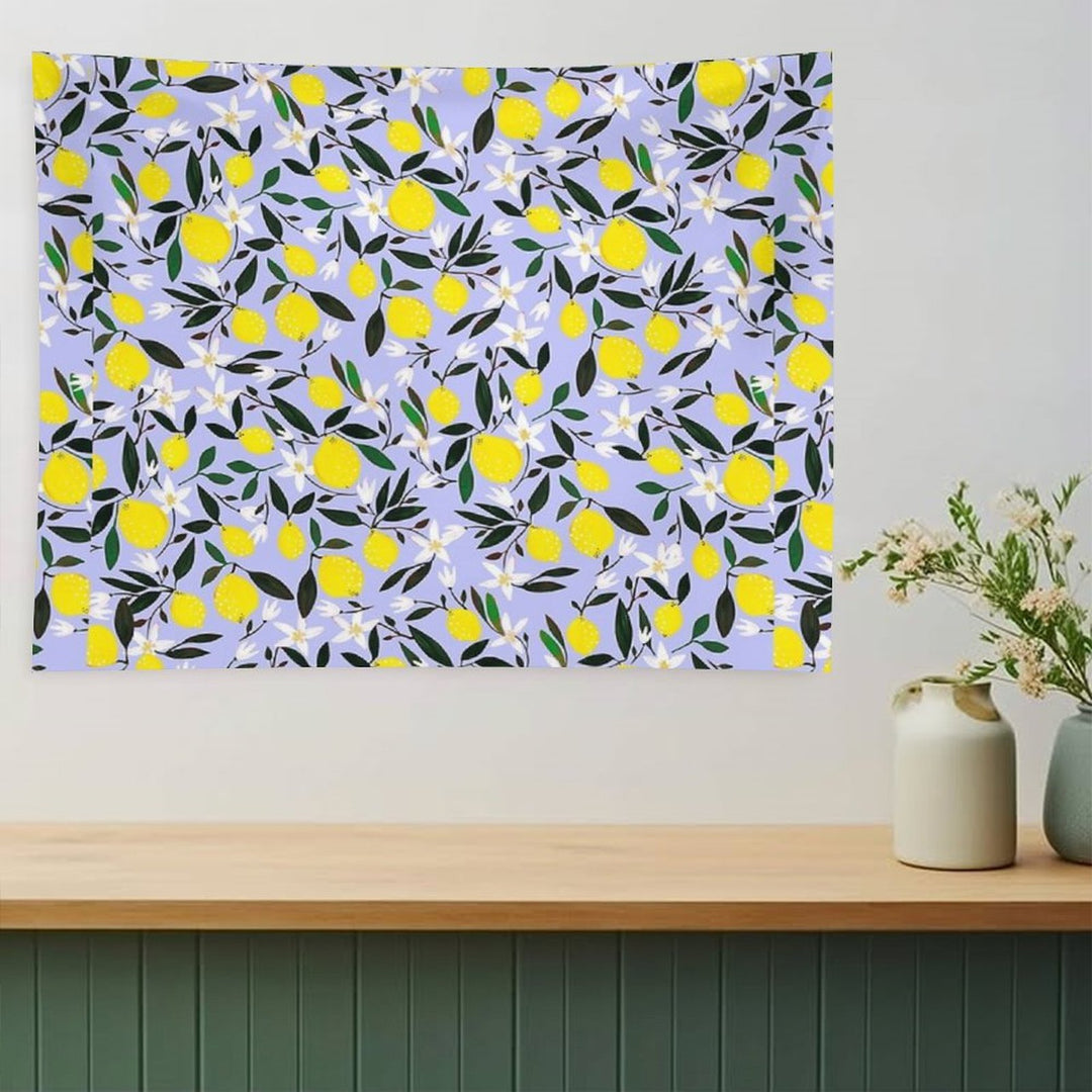 Lemons Blue Tapestry