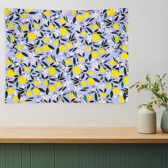 Lemons Blue Tapestry