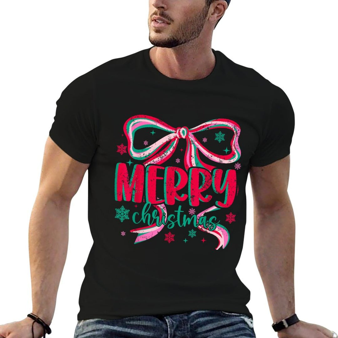 Retro Merry Christmas Coquette Xmas Holiday Woman Men  Odor-resistant T-Shirt