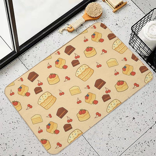 Cute Cakes in Cute Sweet Colors  Dirt-Trapping Bath Mat