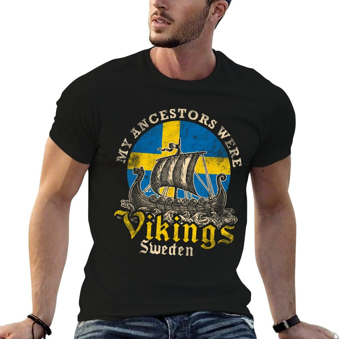 Swedish Sweden Swede Viking Ship  Vintage-inspired T-Shirt