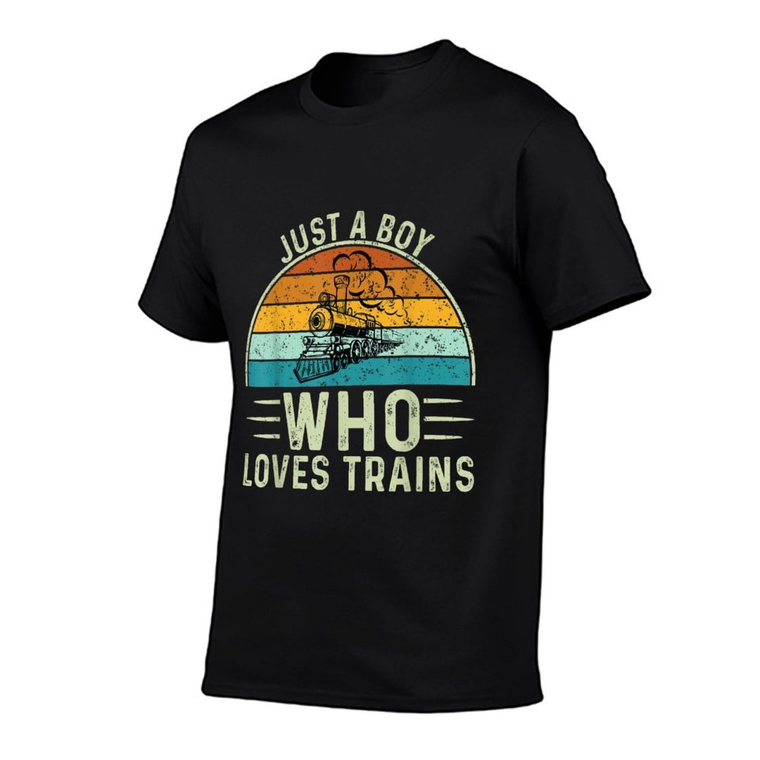 Just A Boy Who Loves Trains  Eco-friendly Material T-Shirt