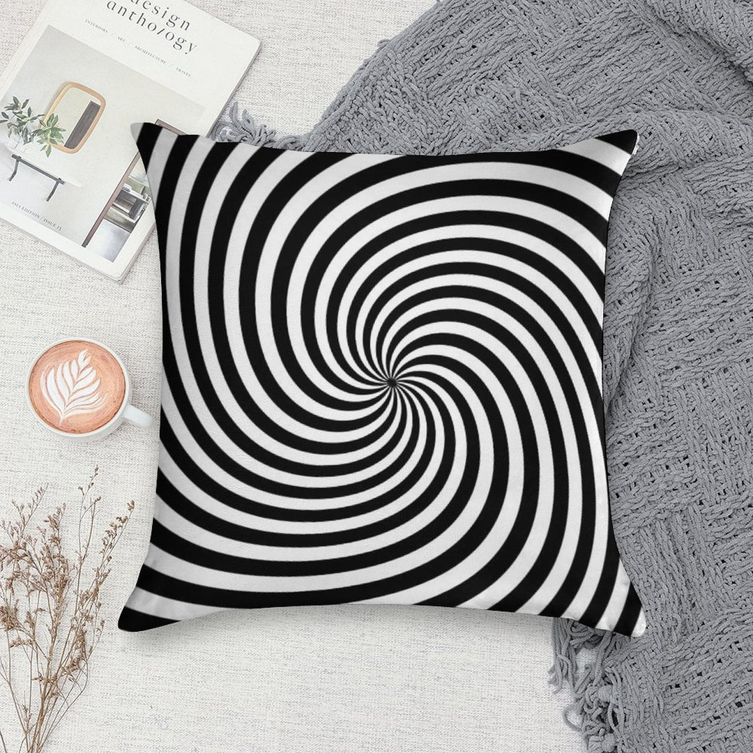 Black And White Op-Art Spiral Soft Style Accent Throw Pillow