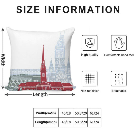Harvard Skyline Poster Soft Style Accent Throw Pillow