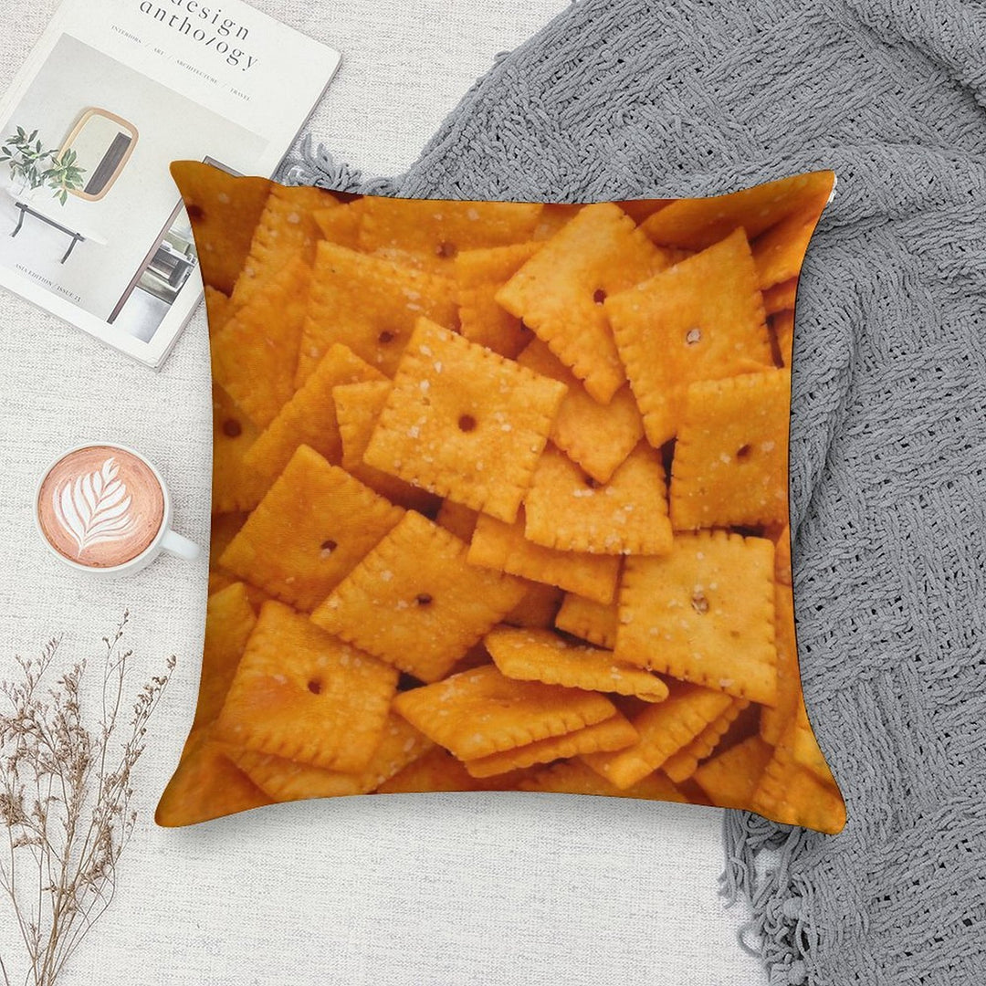 Cheez Its Soft Short Plush Fabric Throw Pillow