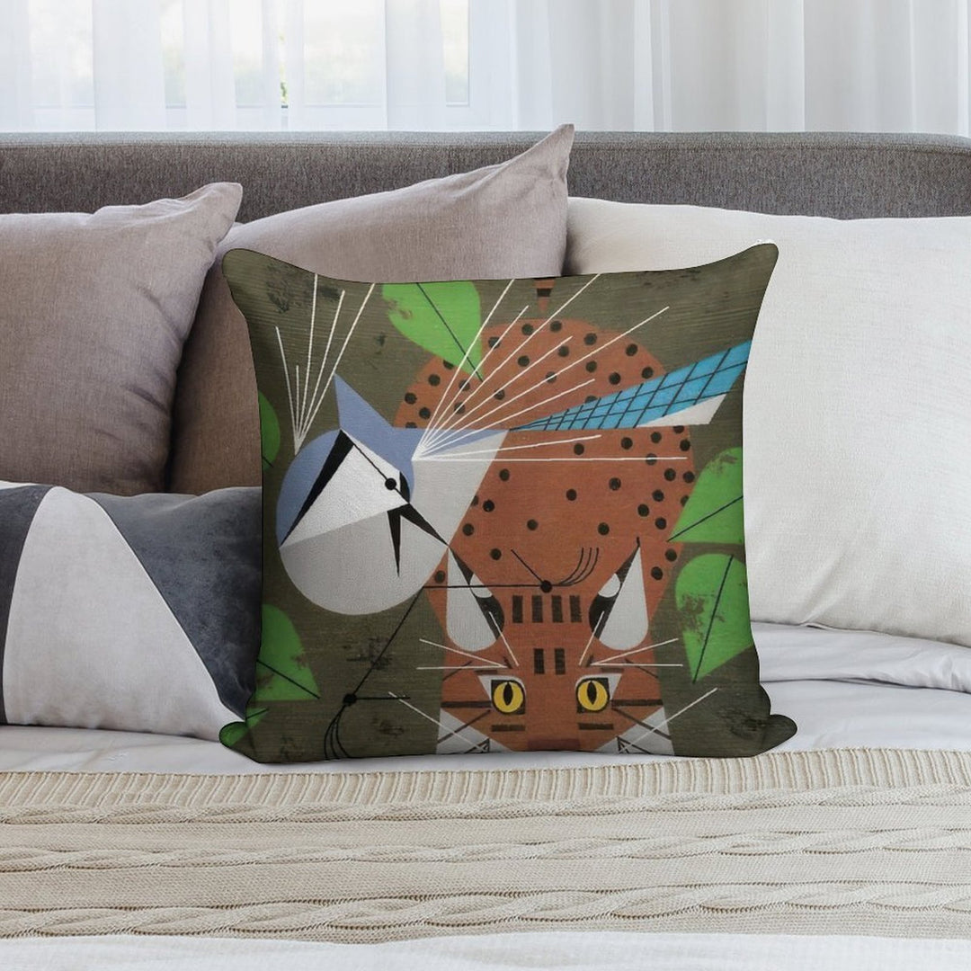 Charley Harper Style Soft Multiple Sizes Throw Pillow