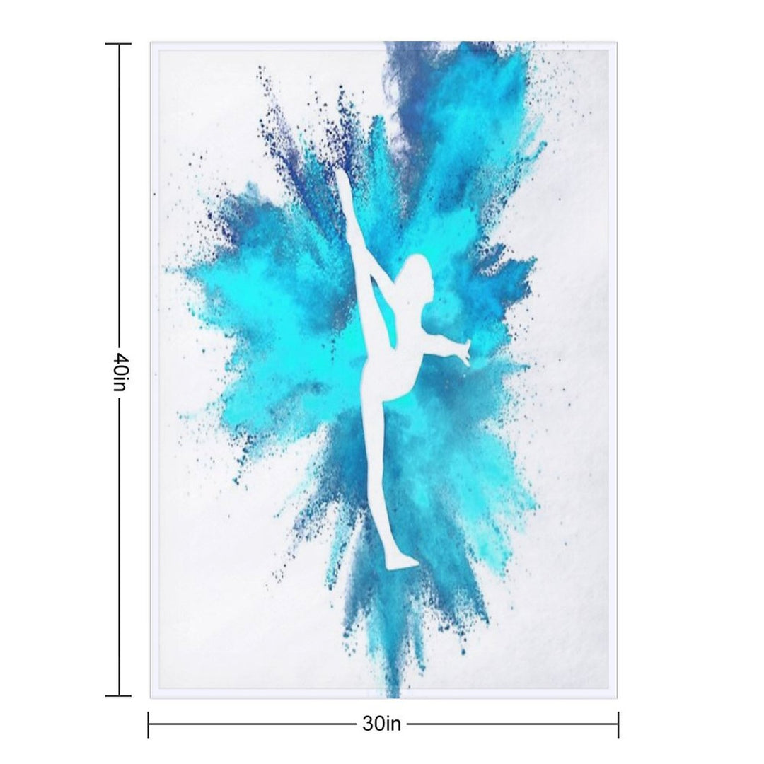 Gymnast Silhouette - Blue Explosion Wrinkle-free Throw Blanket