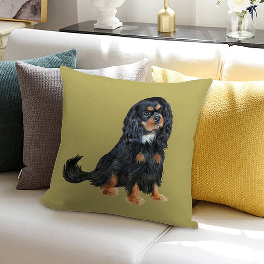 Cavalier King Charles Spaniel (black And Tan) Soft Anti-Pilling Throw Pillow