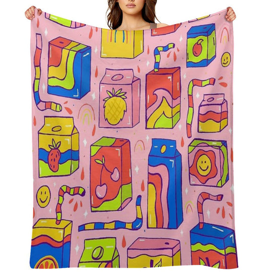 Juice Box Print All-season Throw Blanket