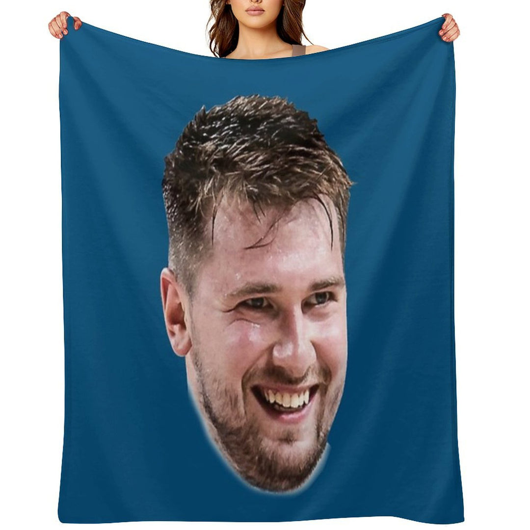 Luka Doncic Basketball Funny Face Easy Care Throw Blanket