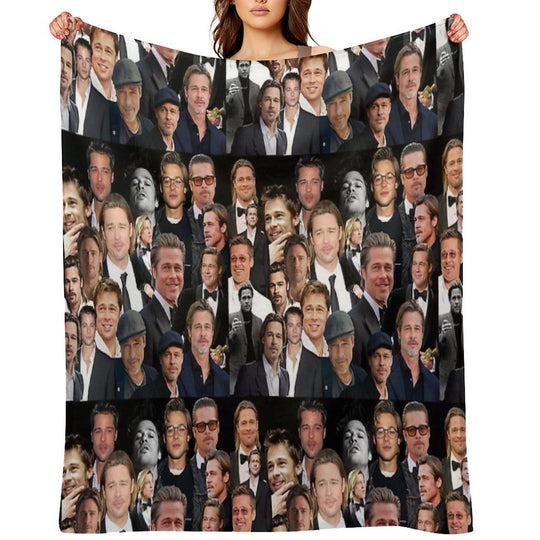 Brad Pitt Sexy Collage Anti-pilling Throw Blanket