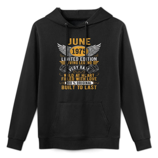 Womens Legend Born In June 1975 Vintage Birthday Pilling-Resistant Hoodie