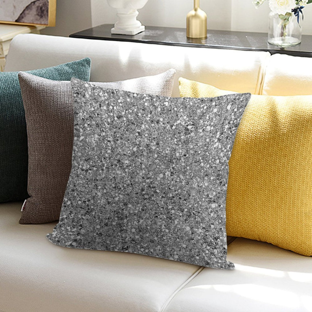 Glitters And Glitz Silver Soft Home Decor Throw Pillow