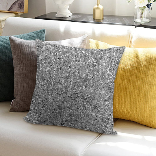 Glitters And Glitz Silver Soft Home Decor Throw Pillow