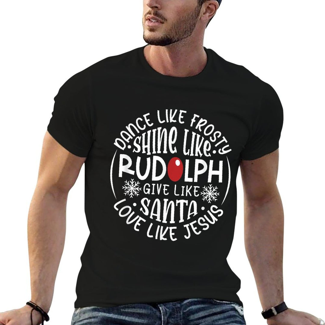 Rudolph Christian Christmas Give Like Santa Love Like Jesus  Soft T-Shirt
